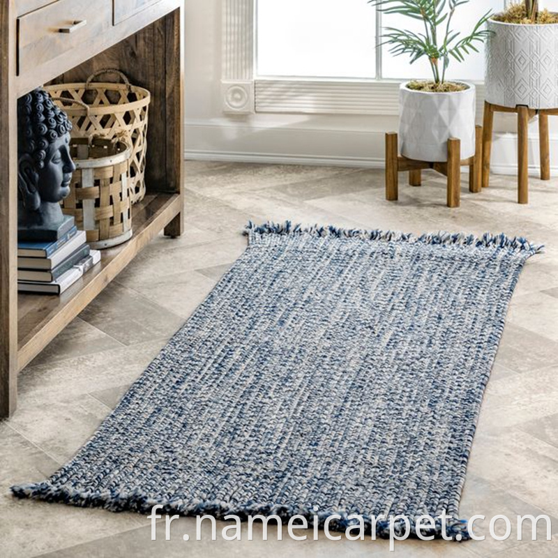 Pp Polypropylene Braided Woven Indoor Outdoor Carpet Rug Floor Mats With Tassels 44